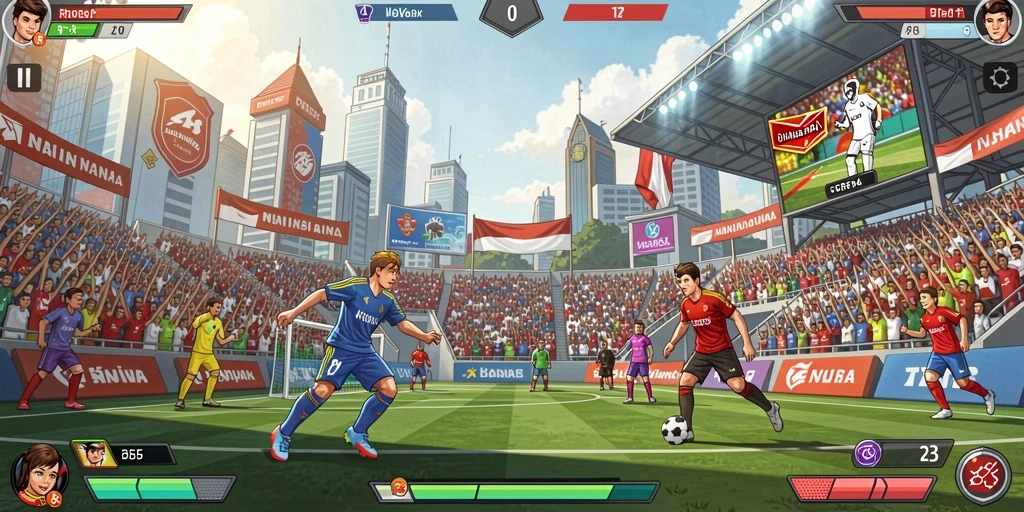 Tampilan awal game yang menarik dengan karakter beragam.
