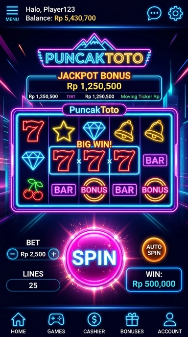 Pratinjau antarmuka puncaktoto — aplikasi APK resmi Android v2.1.6